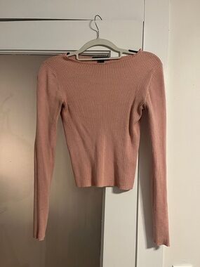 Forever 21 Ribbed Knit Top in Blush Pink